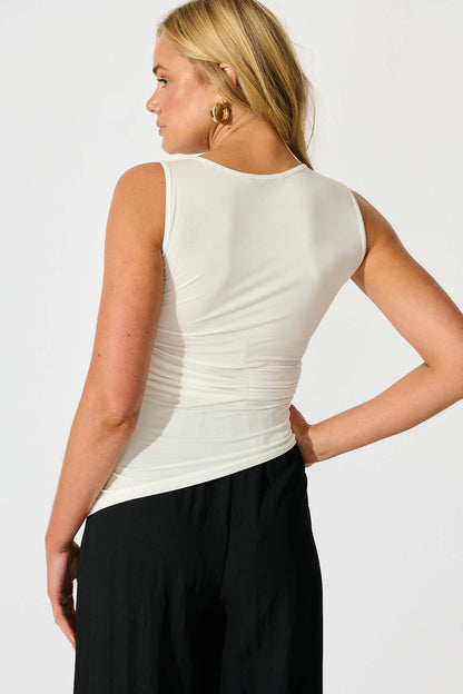 Bebe Tank Top In White Jersey