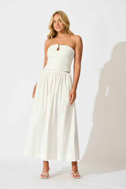 Solo Bandeau Top In White Jersey