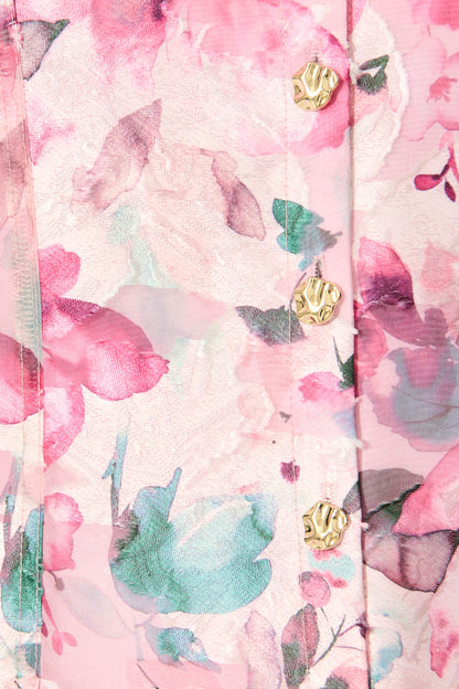 Good love Shirt in Multi Pink Floral Organza