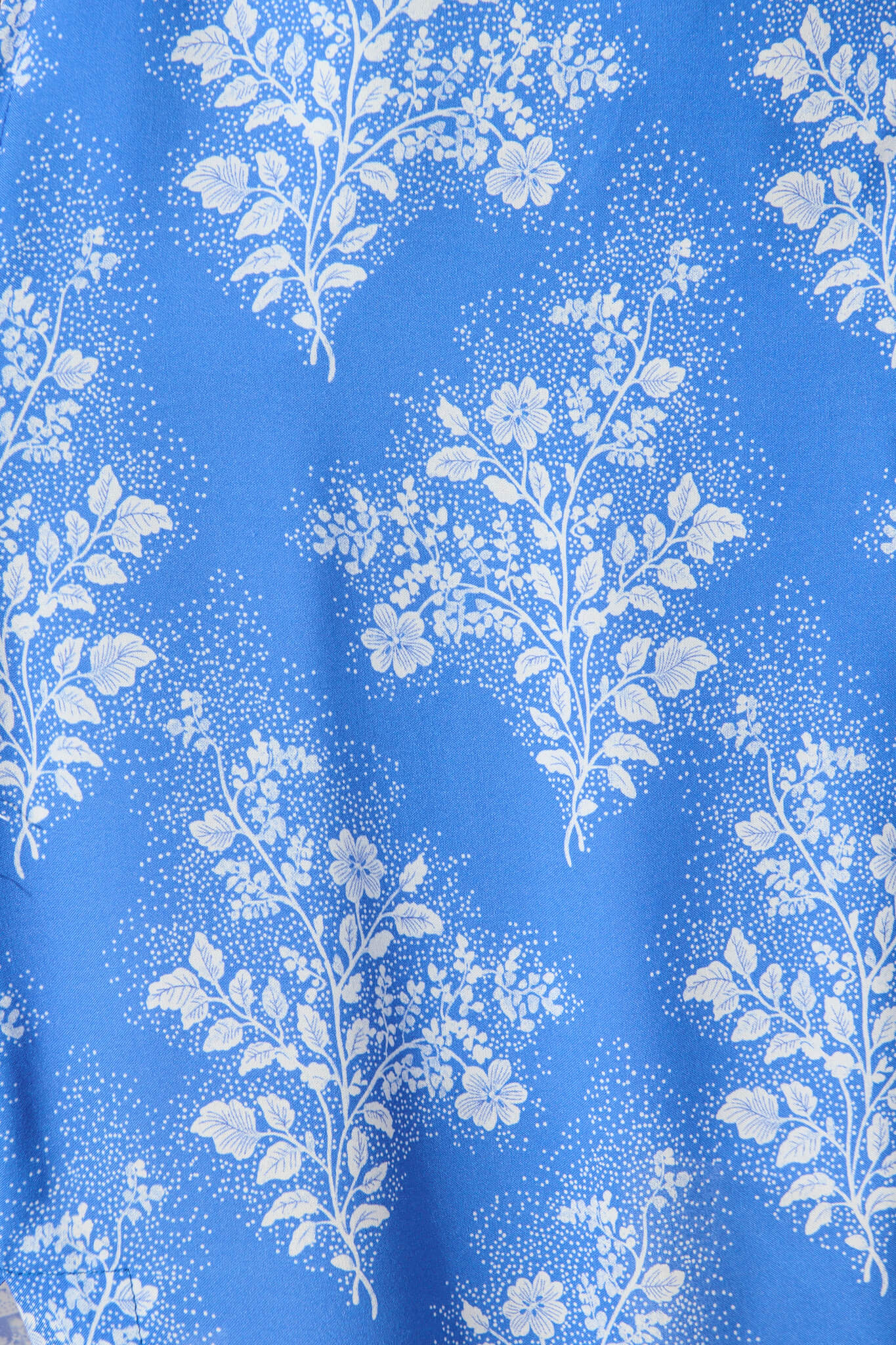 Watsonia Midi Shirt Dress In Blue with White Floral