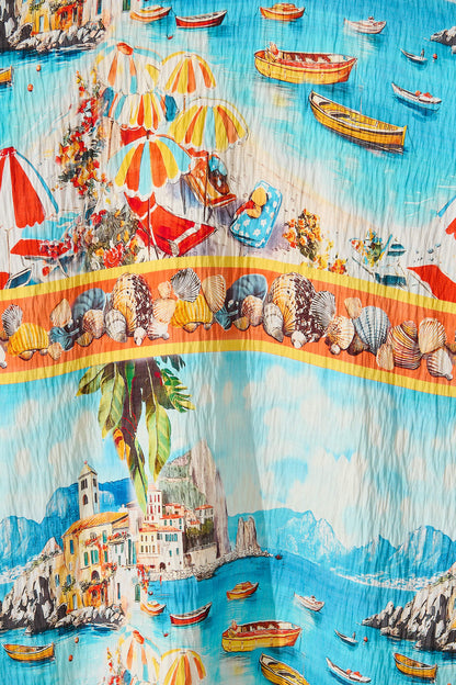 Willa Maxi Sundress In Multi Italian Riviera Print