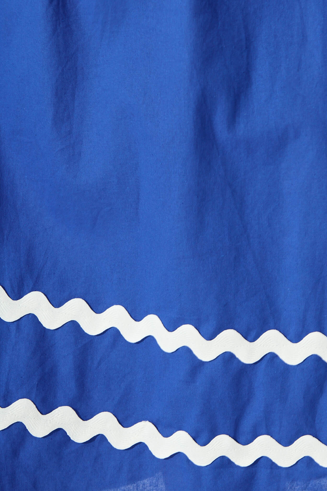 Indi Maxi Dress in Cobalt with White Ric Rac Trim Cotton