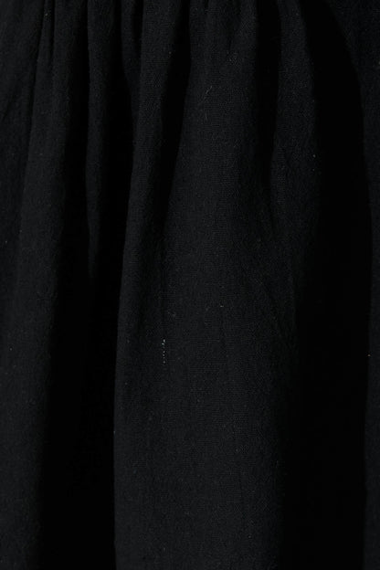 Orla Top in Black Cotton Linen