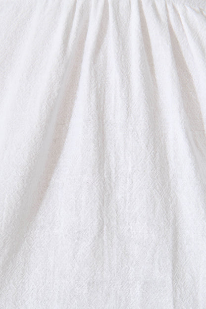 Orla Top in White Cotton Linen