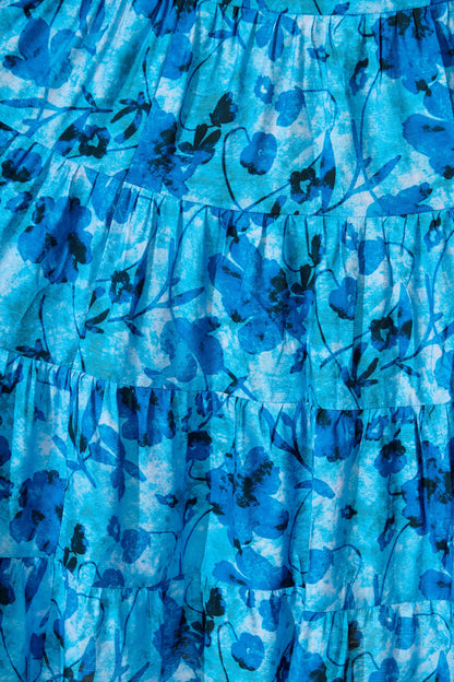 Modical Midi Dress In Blue Multi Print