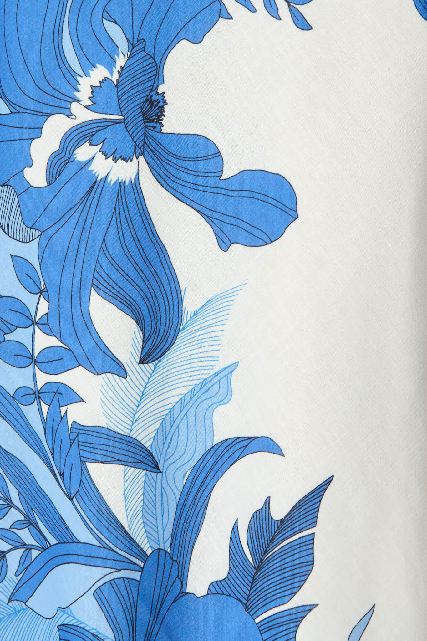 Rubina Maxi Skirt In Blue and White Floral Linen Blend