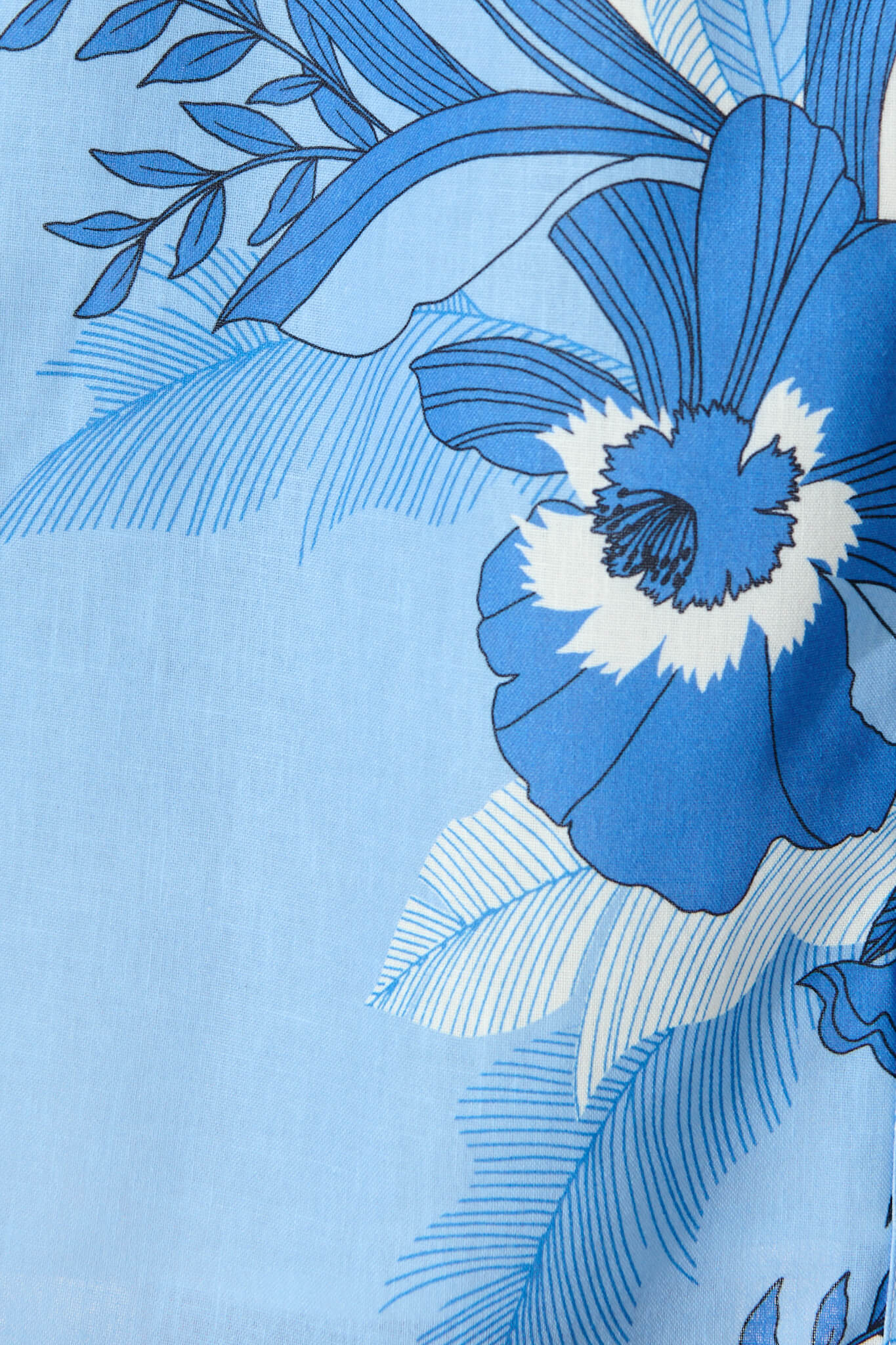 Miela Shirt Dress In Blue and White Floral Linen Blend