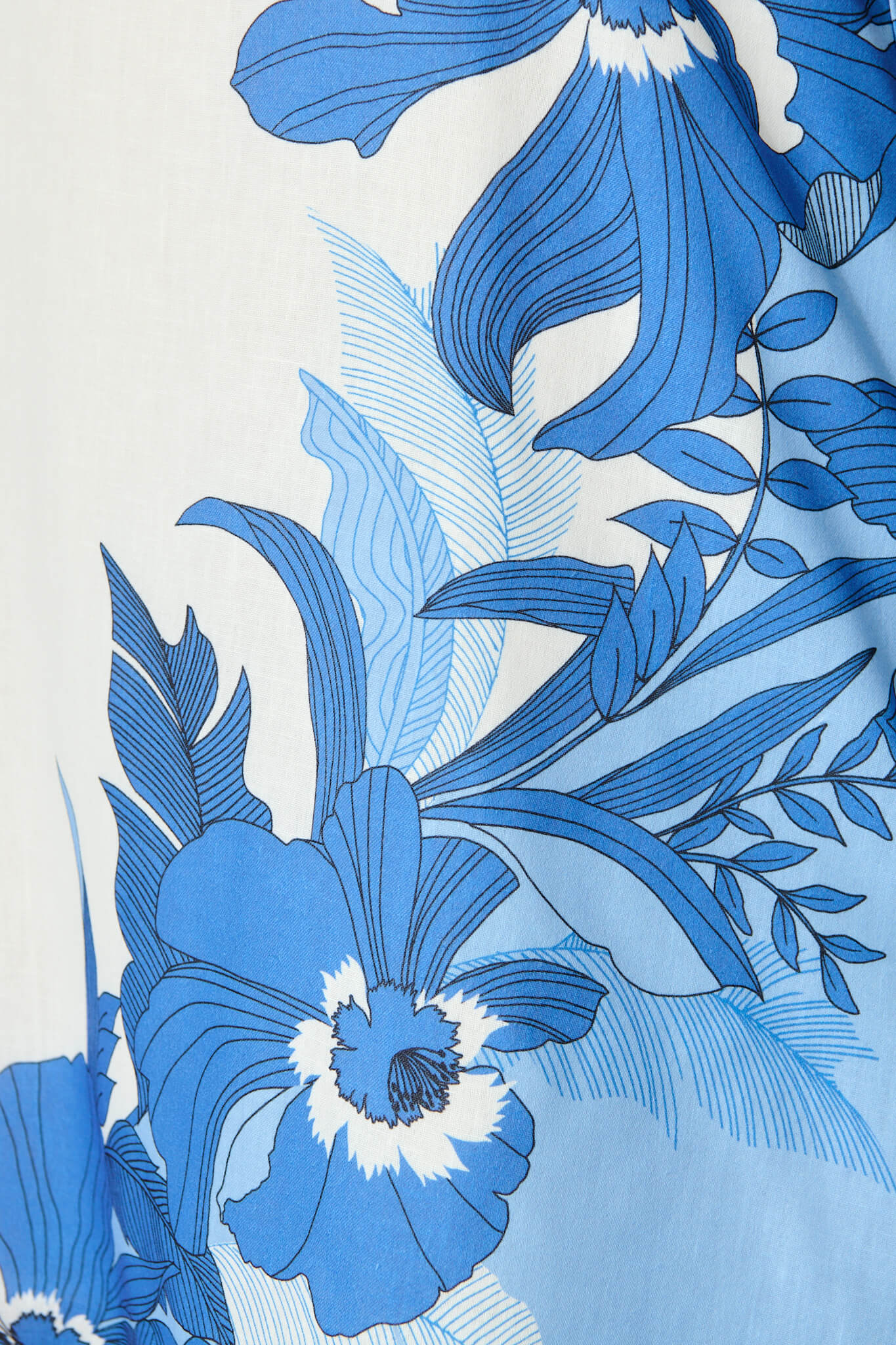 Plumeria Sundress in Blue and White Floral Linen Blend