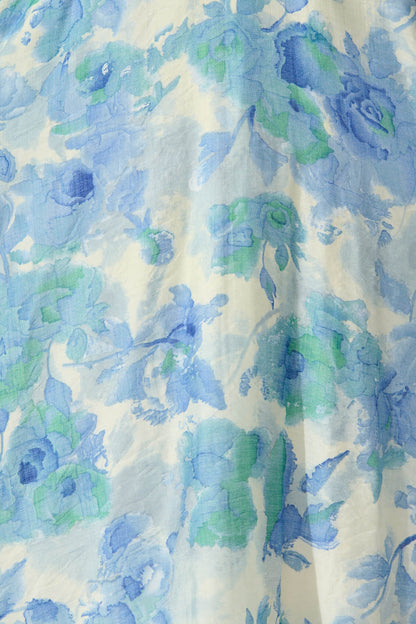 Amara Midi Dress in Blue Floral