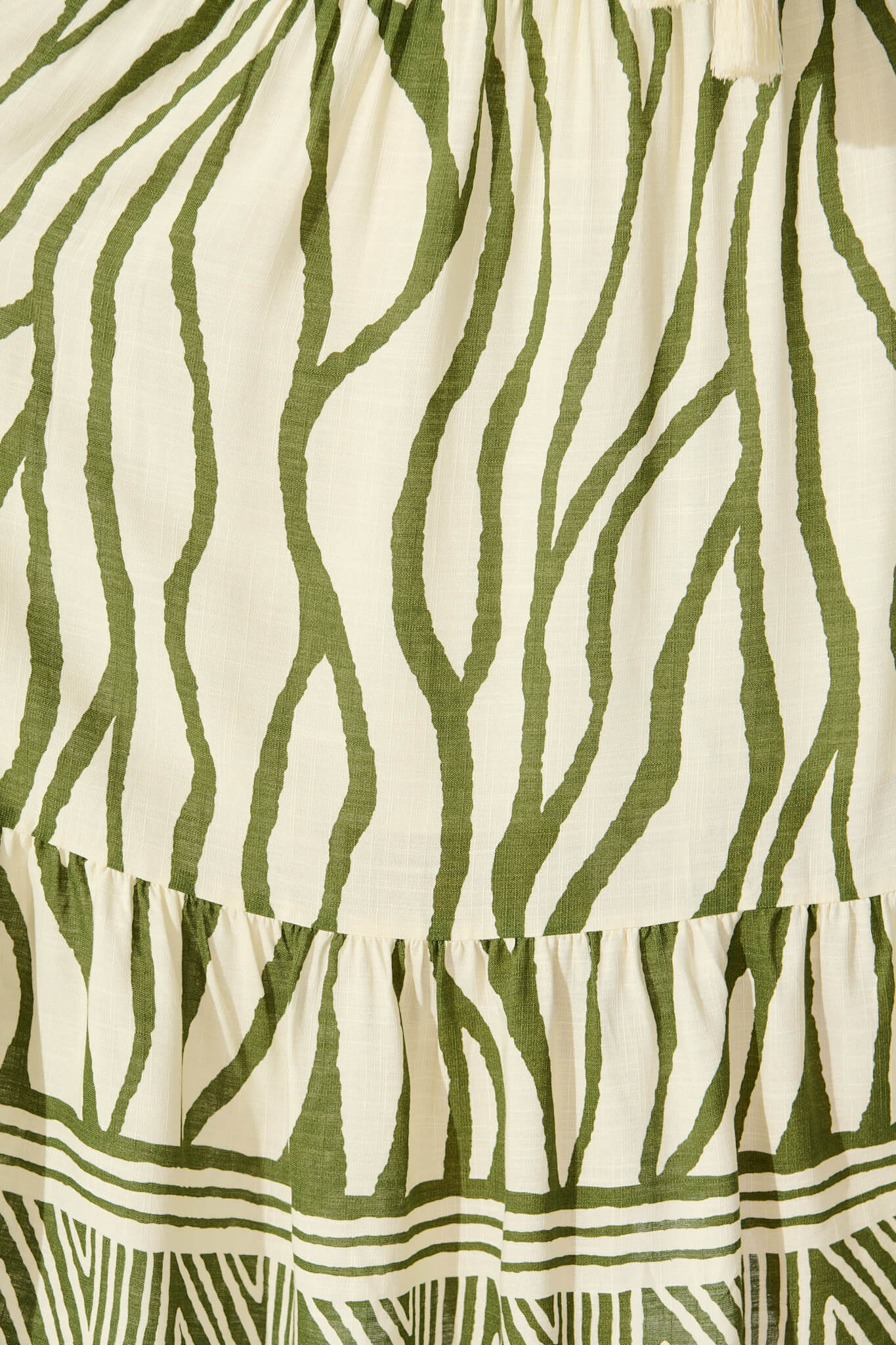 Ibiza Maxi Dress in Cream with Khaki Linen Blend