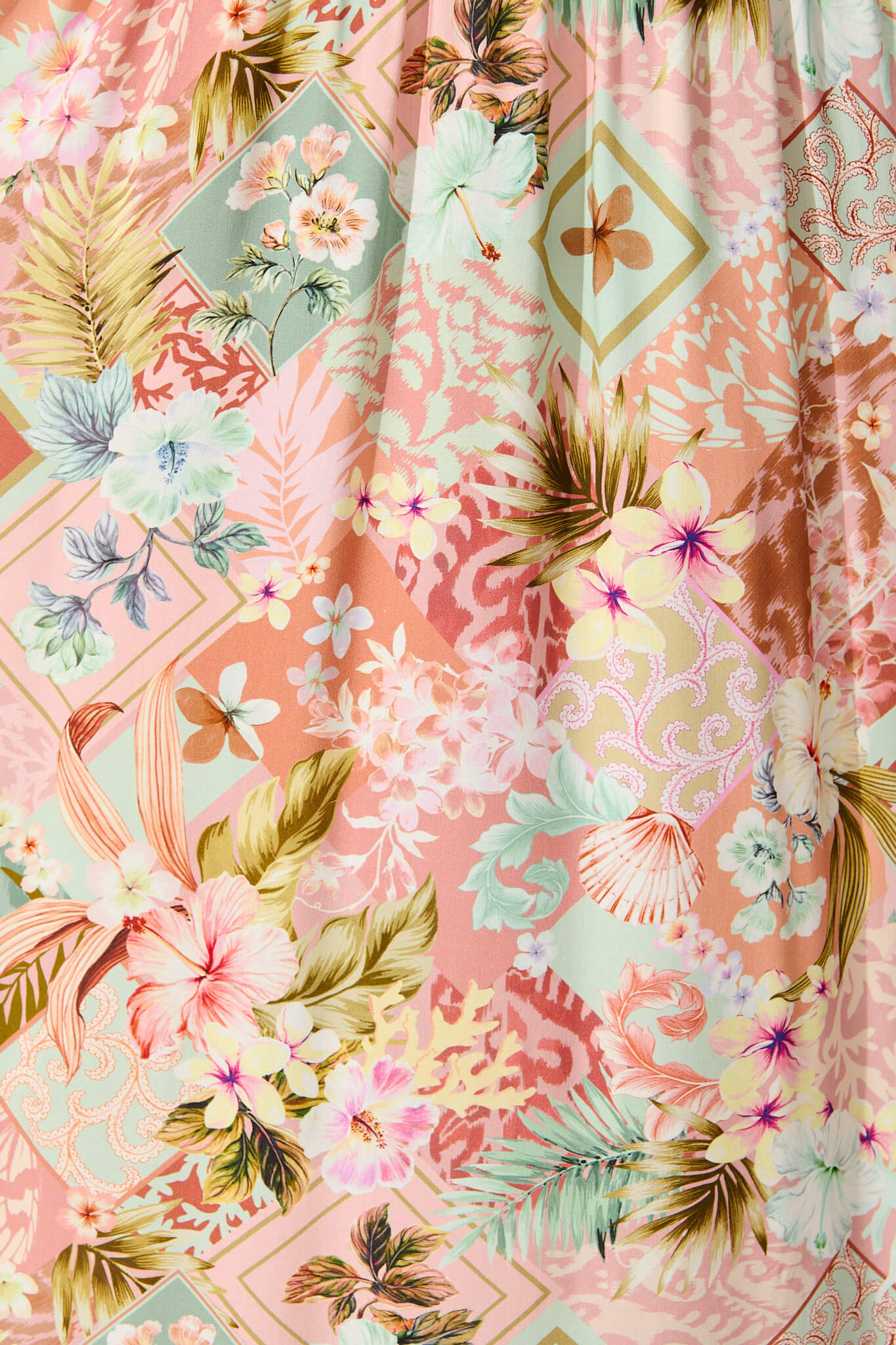 Tilda Maxi Sundress In Tropical Patchwork Print