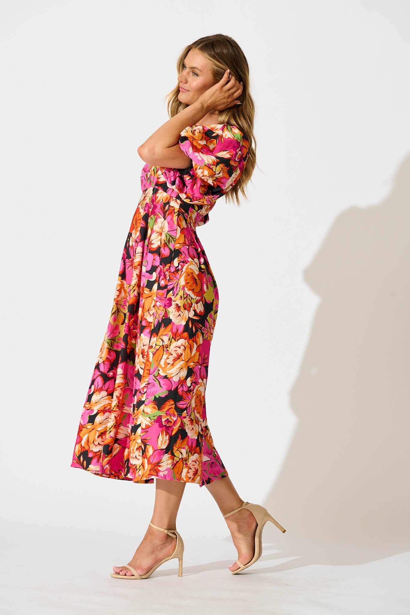 Daydreamer Midi Dress In Multi Floral