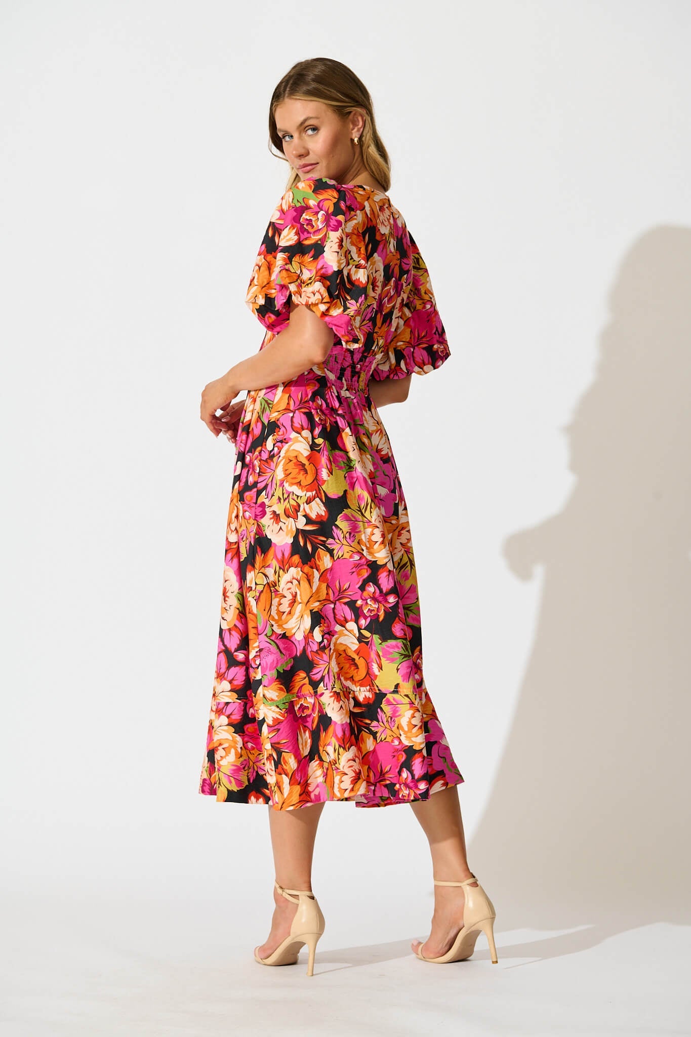 Daydreamer Midi Dress In Multi Floral