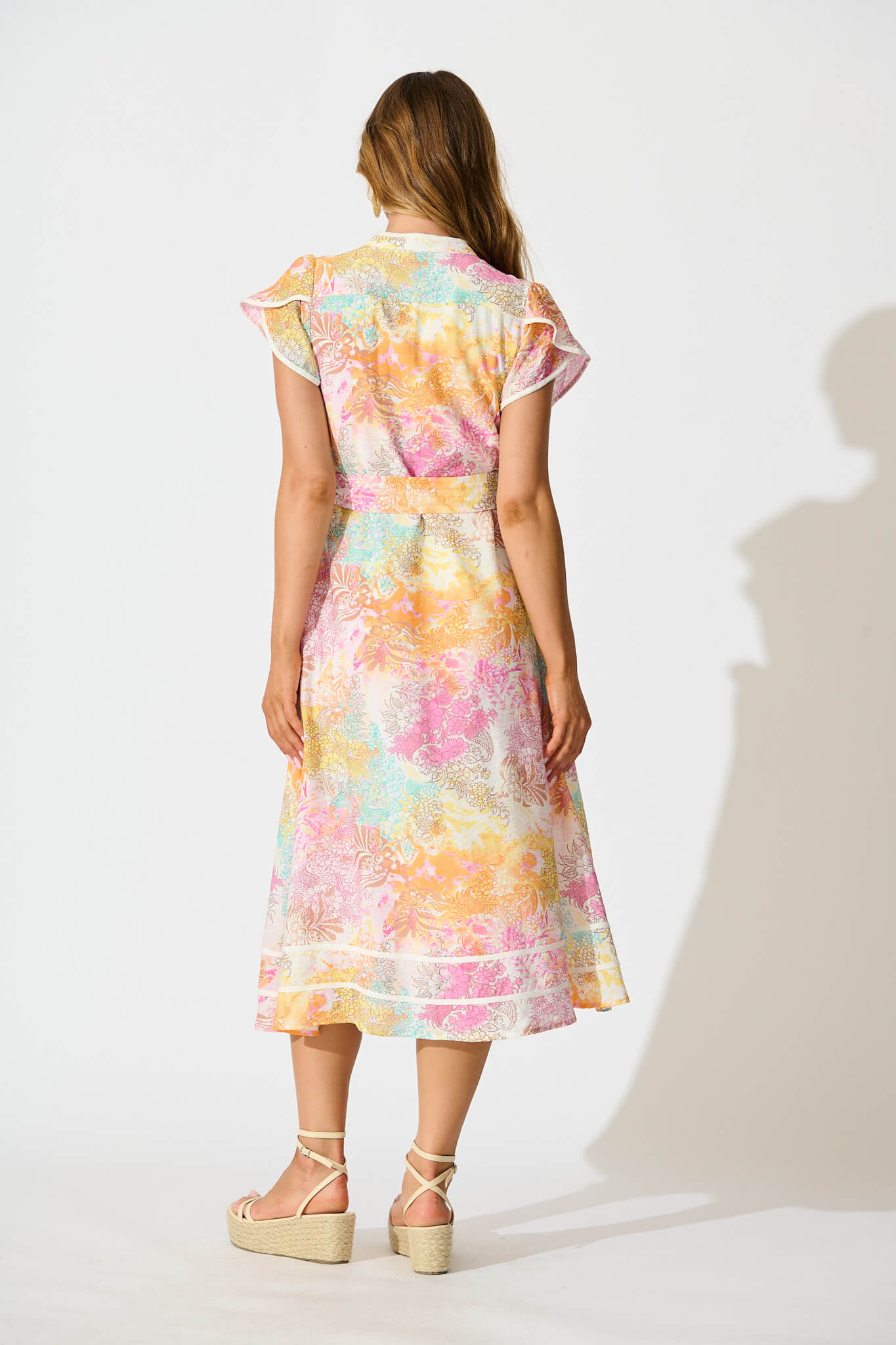 Alhambra Midi Dress in Pastel Watercolour