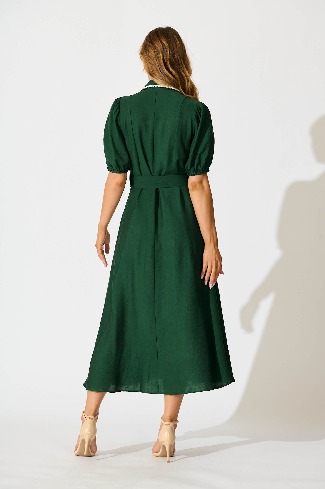 Adore Maxi Shirt Dress in Emerald Green