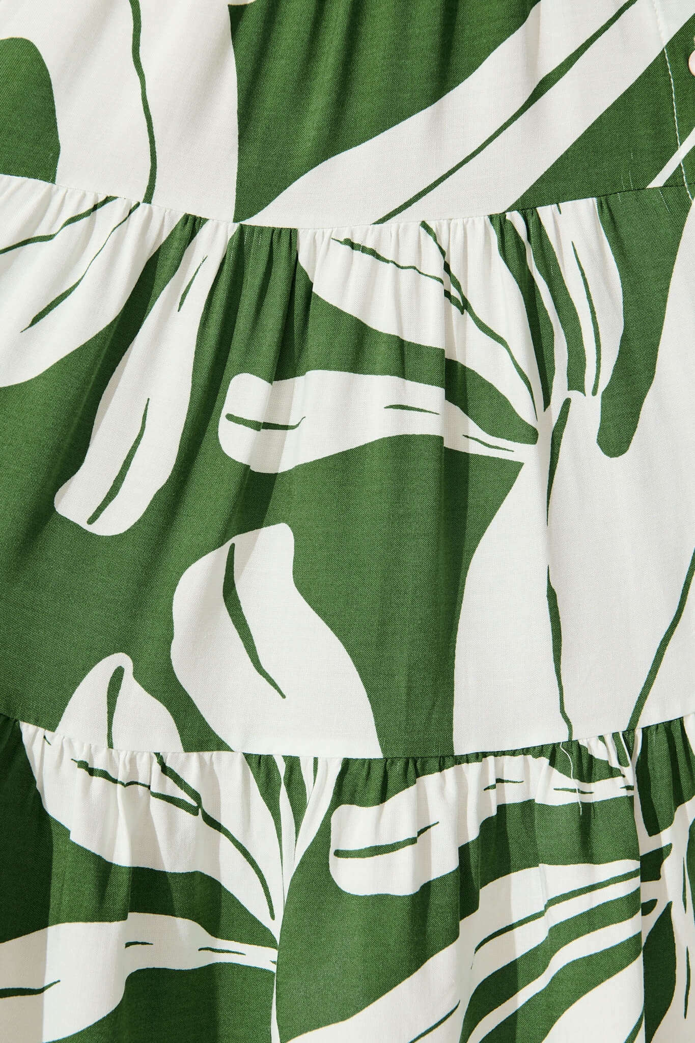 Abriella Dress in Green with White Leaf