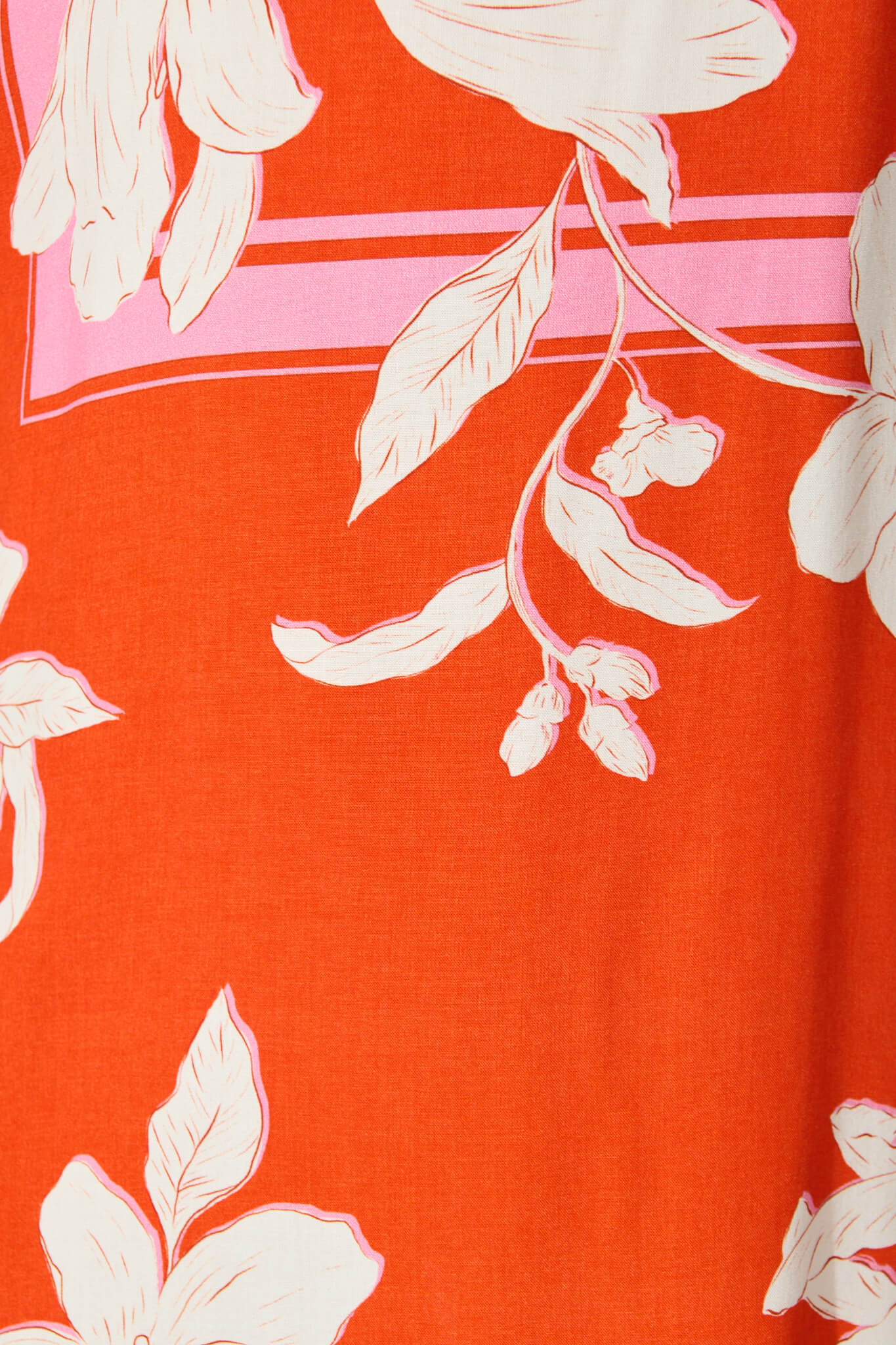 Cassidy Dress in Tangerine with White Floral Print