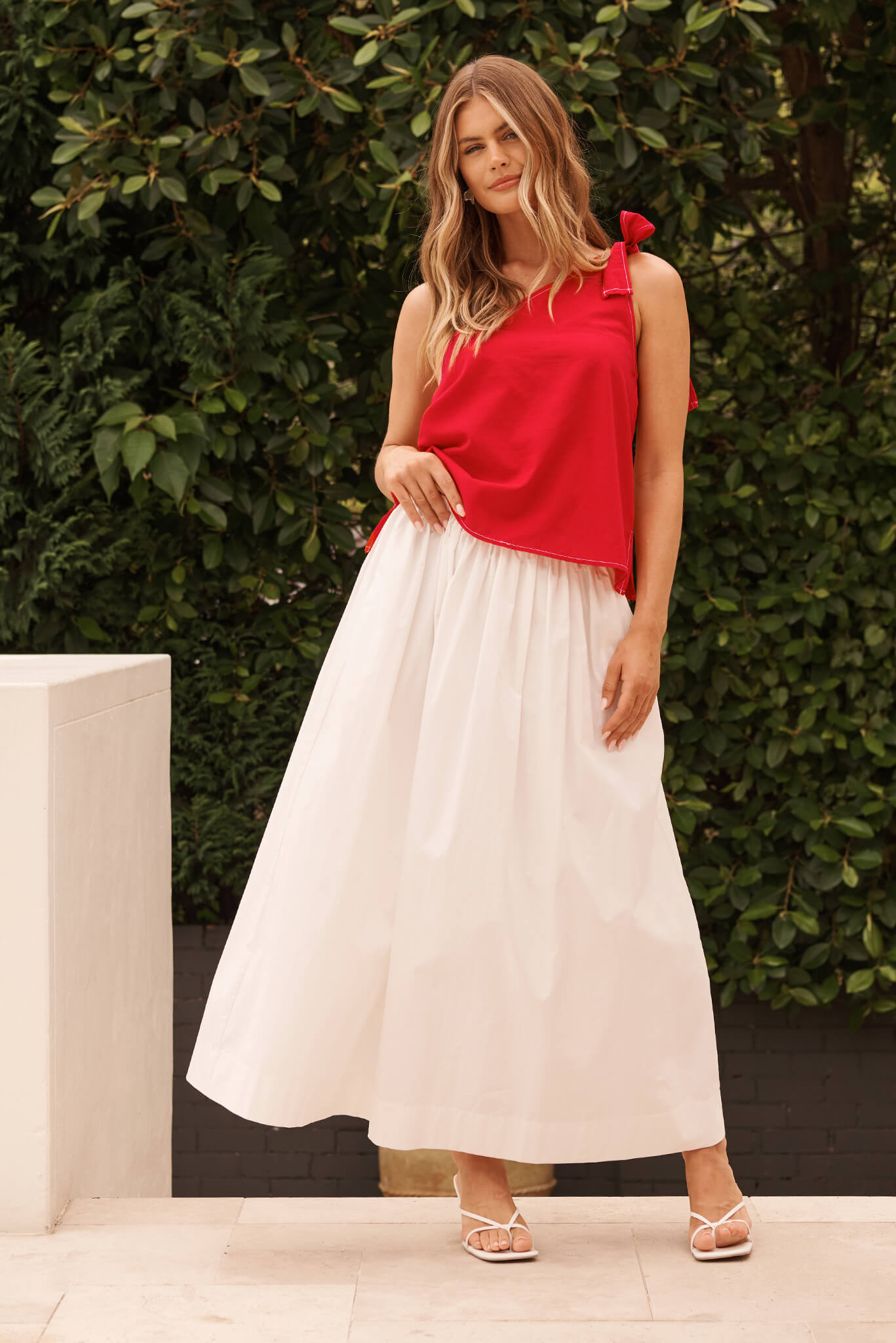 Keeney Maxi Skirt in White Cotton