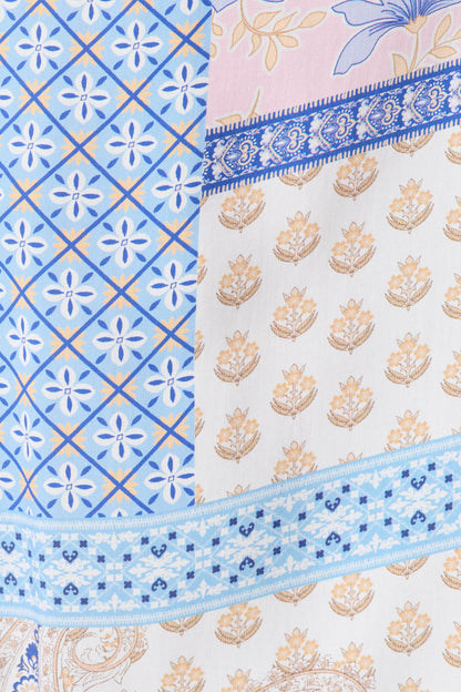 Dahana Pant In Blue Multi Patchwork