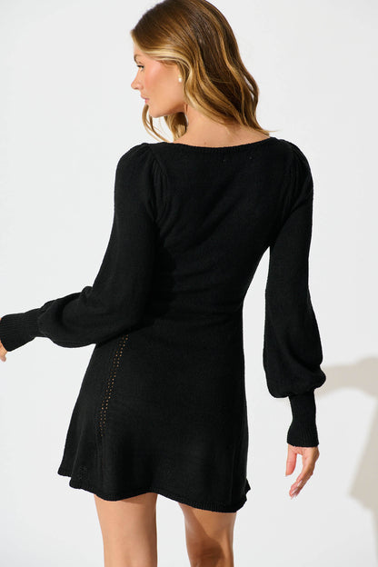 Analia Knit Dress In Black