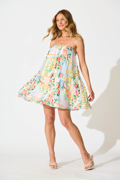 Camila Sundress in Multi Patchwork Print