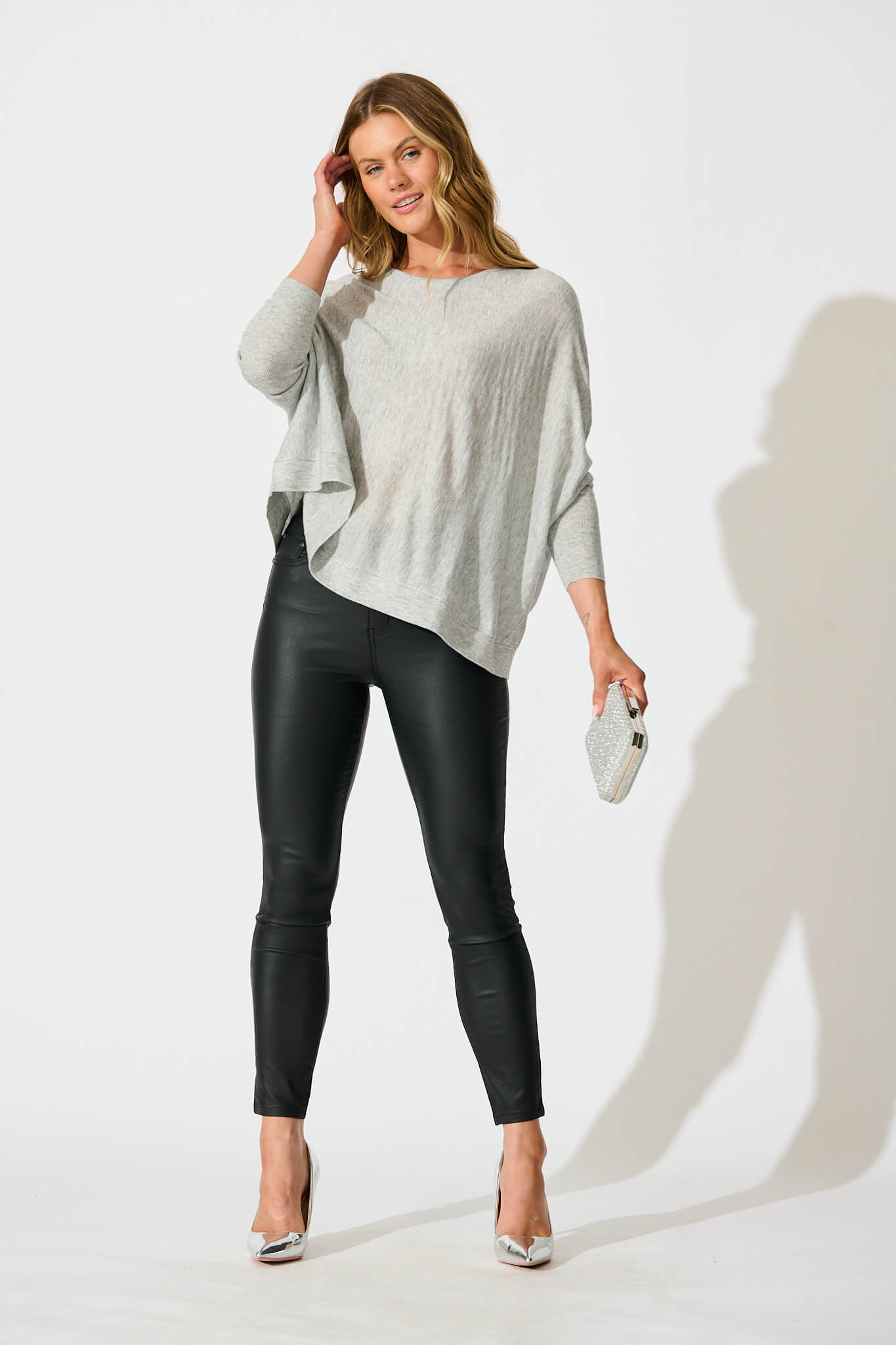 Damira Knit in Grey Wool Blend