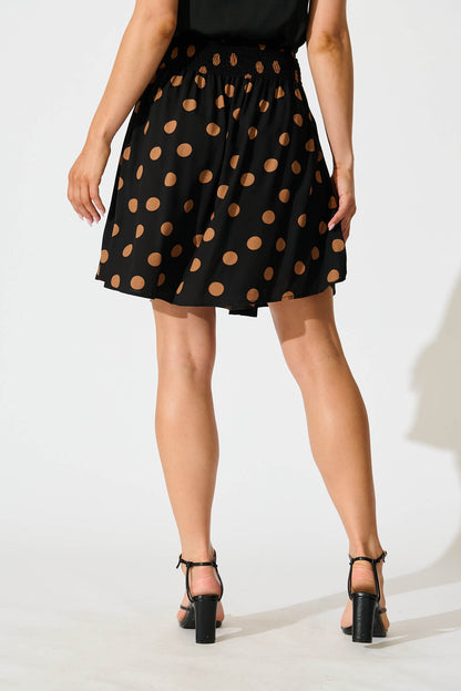 Brandy Skirt In Black with Brown Spot