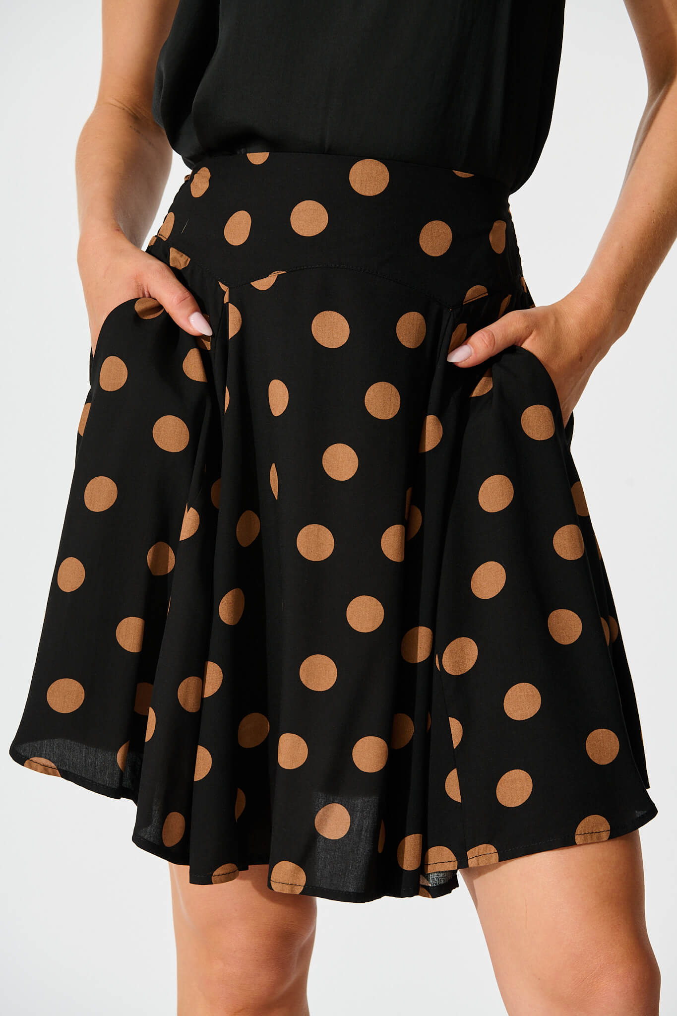 Brandy Skirt In Black with Brown Spot