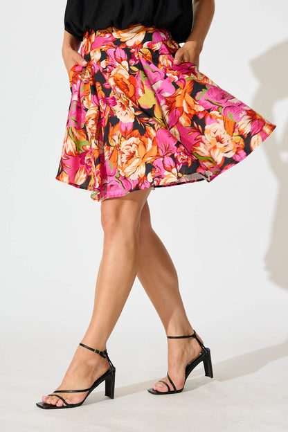 Brandy Skirt In Multi Floral