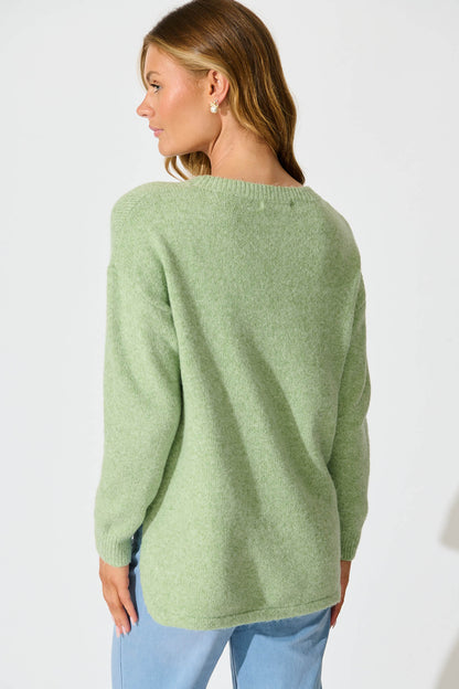 Shanina Knit in Sage Green with Sequin Spot