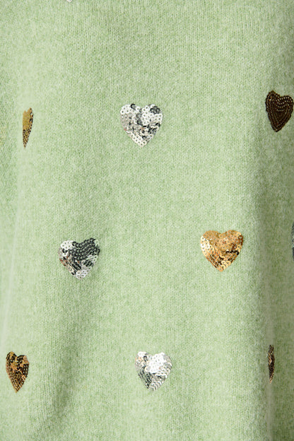 Shanina Knit in Sage Green with Sequin Spot