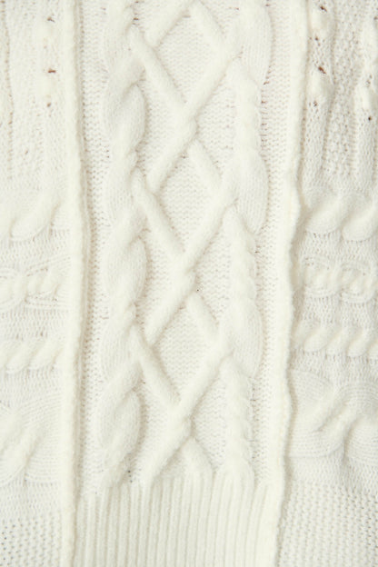 Umina Cable Knit In Cream Wool Blend