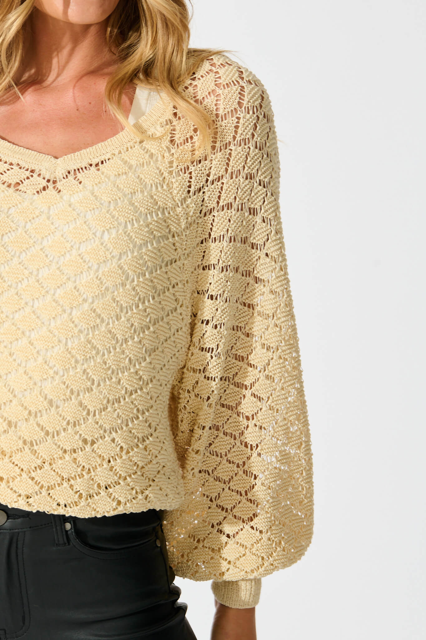 Amelie Knit in Beige Cotton Blend