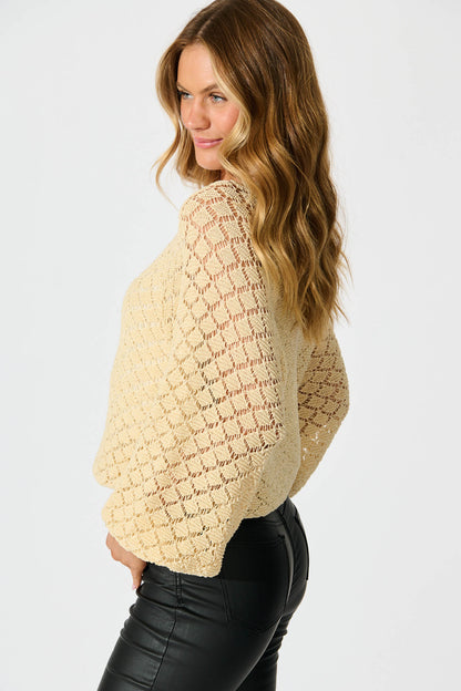 Amelie Knit in Beige Cotton Blend