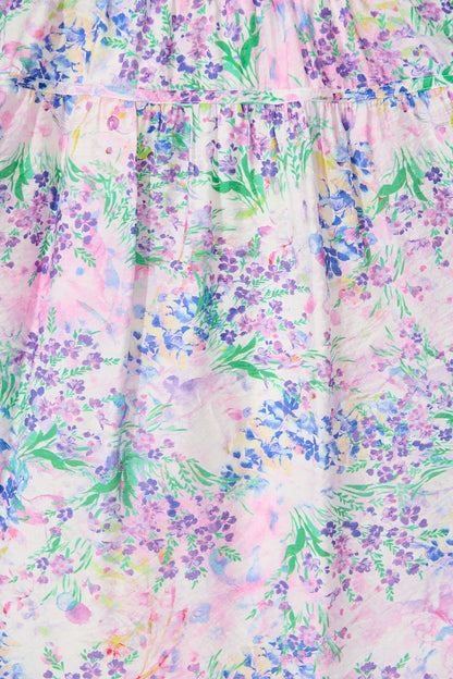 Amalie Midi Dress In Purple Floral Print