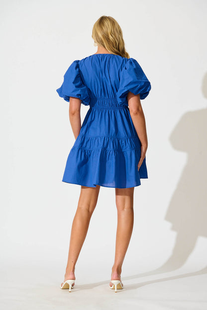Amarusso Dress in Cobalt Blue Cotton