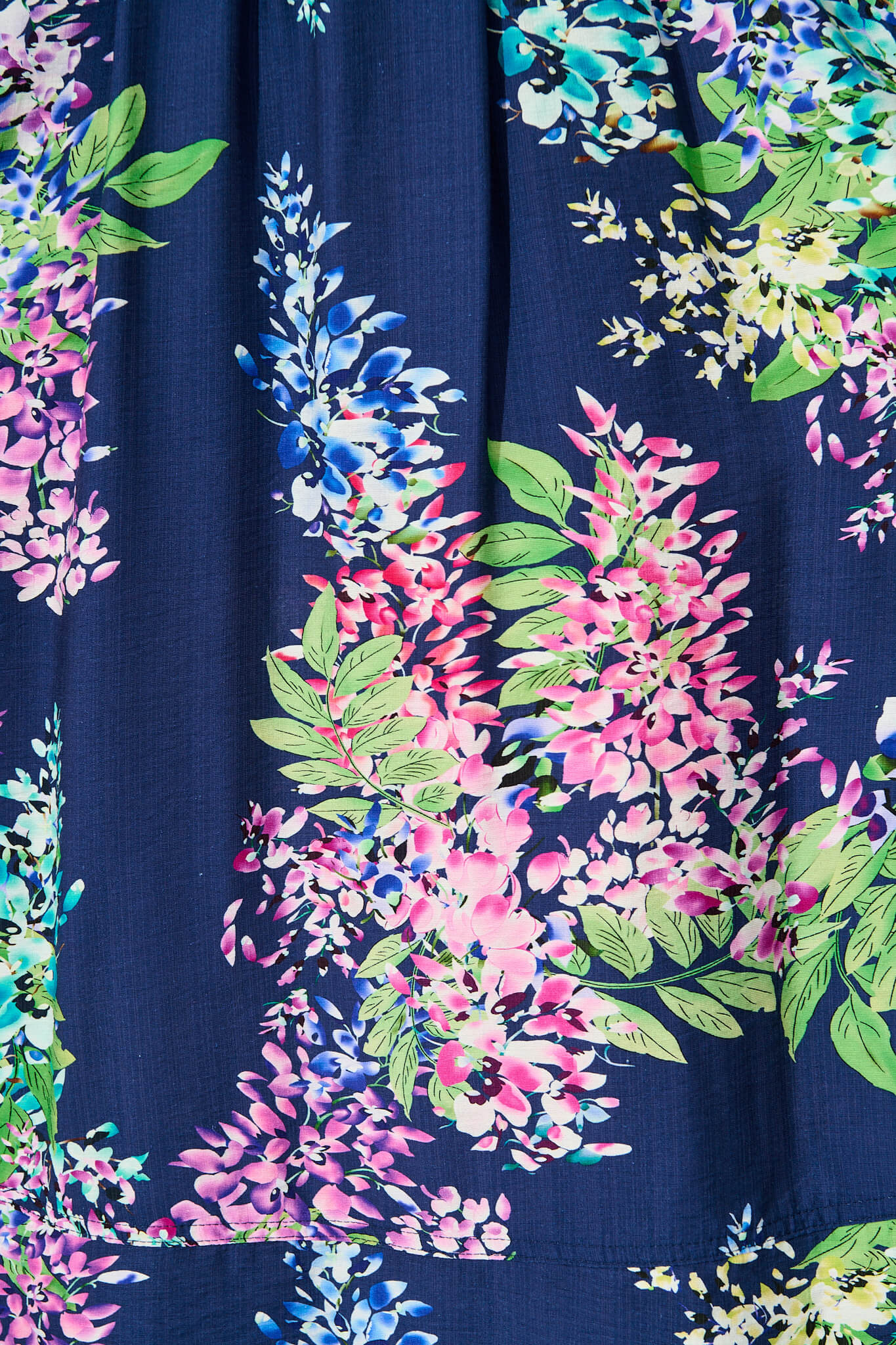 Daydreamer Midi Dress in Navy Wisteria Print