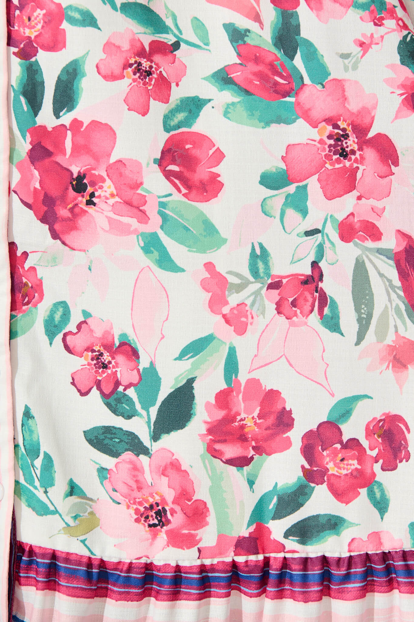 Kimmy Midi Dress in White with Pink Multi Floral