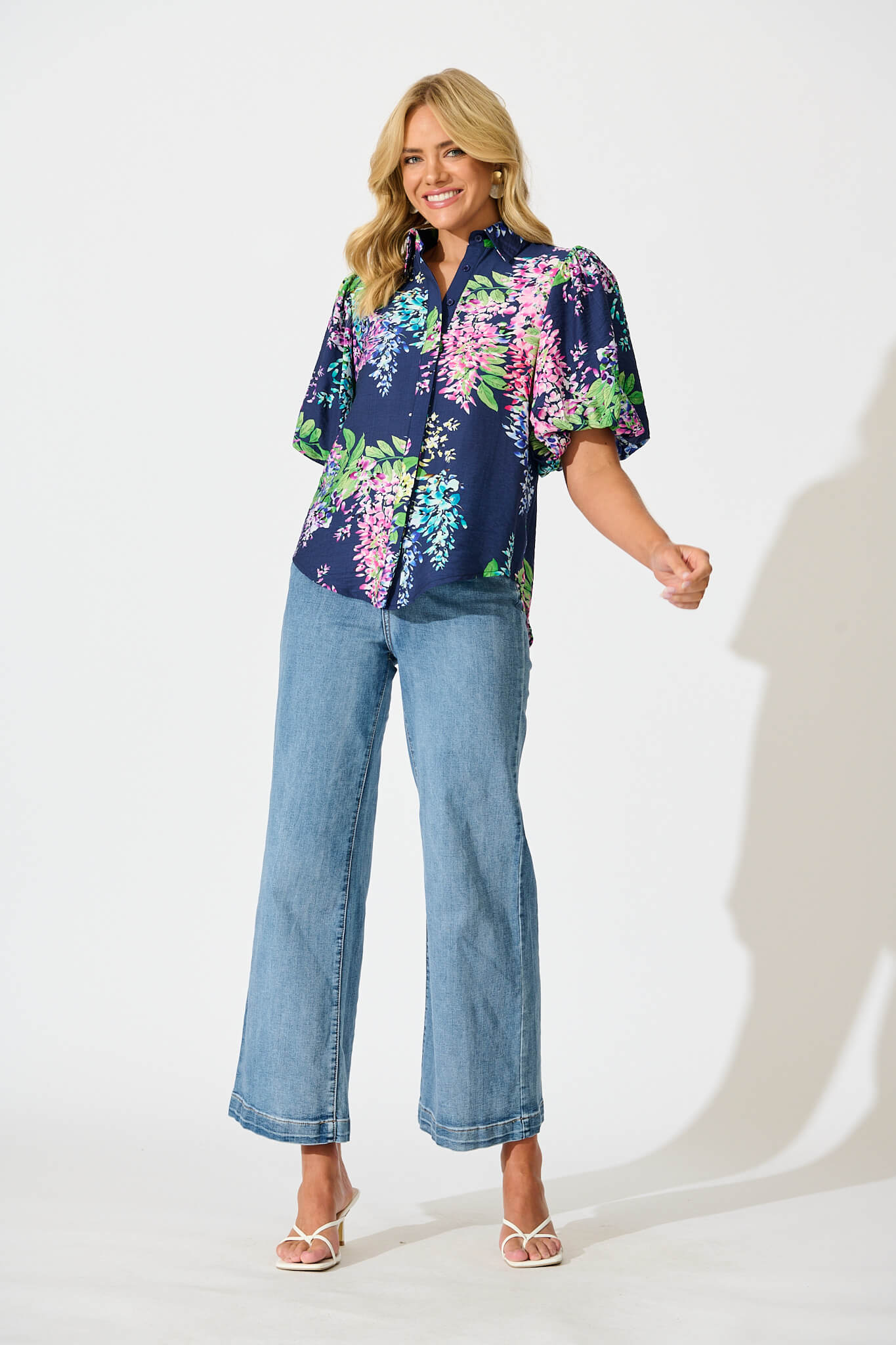 Orland Shirt in Navy Wisteria Print