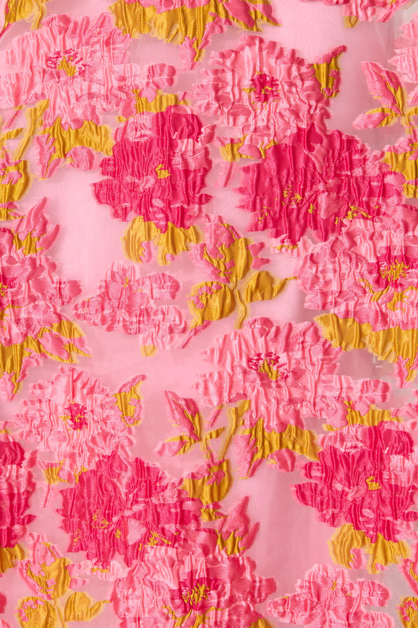 Opuluxe Maxi Dress In Pink Floral Organza Jacquard