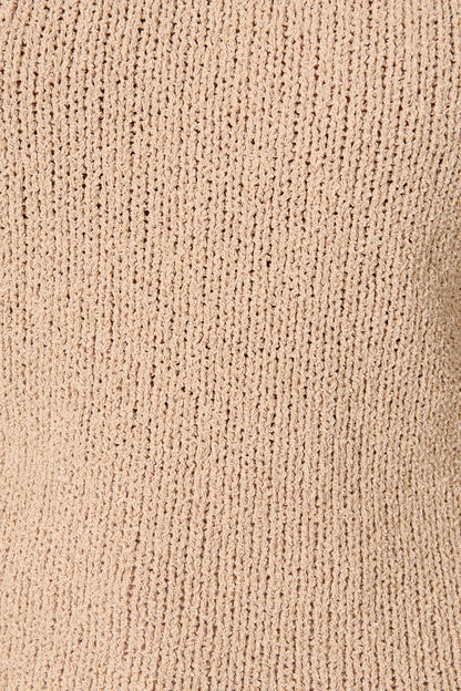 Elsie Knit Top in Beige Cotton Blend