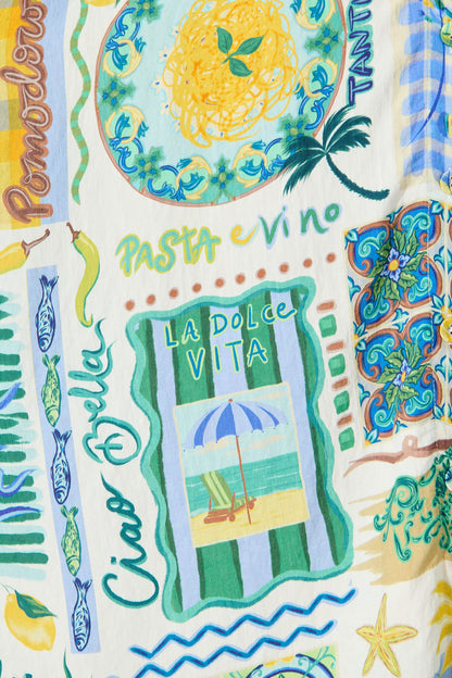 Dearest Midi Shirt Dress In Green Multi Border Print