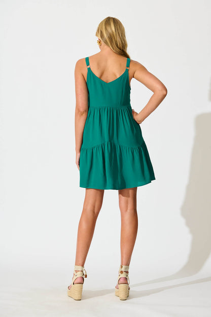 Abelia Smock Sundress in Teal