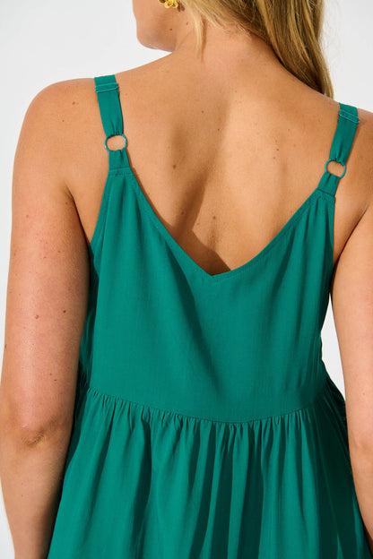 Abelia Smock Sundress in Teal