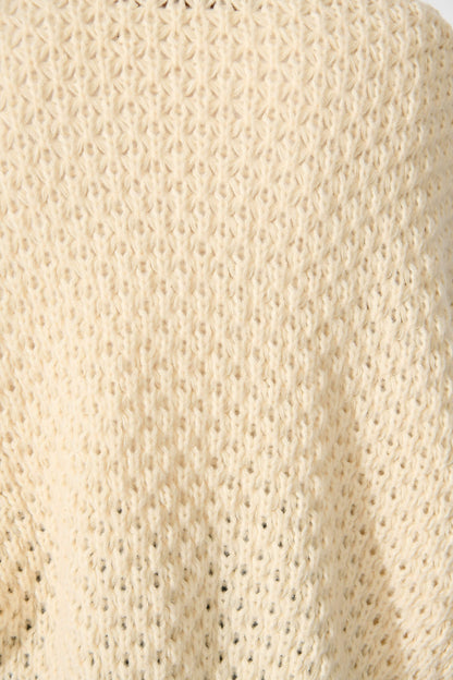 Mira Knit Cardigan in Cream Wool Blend