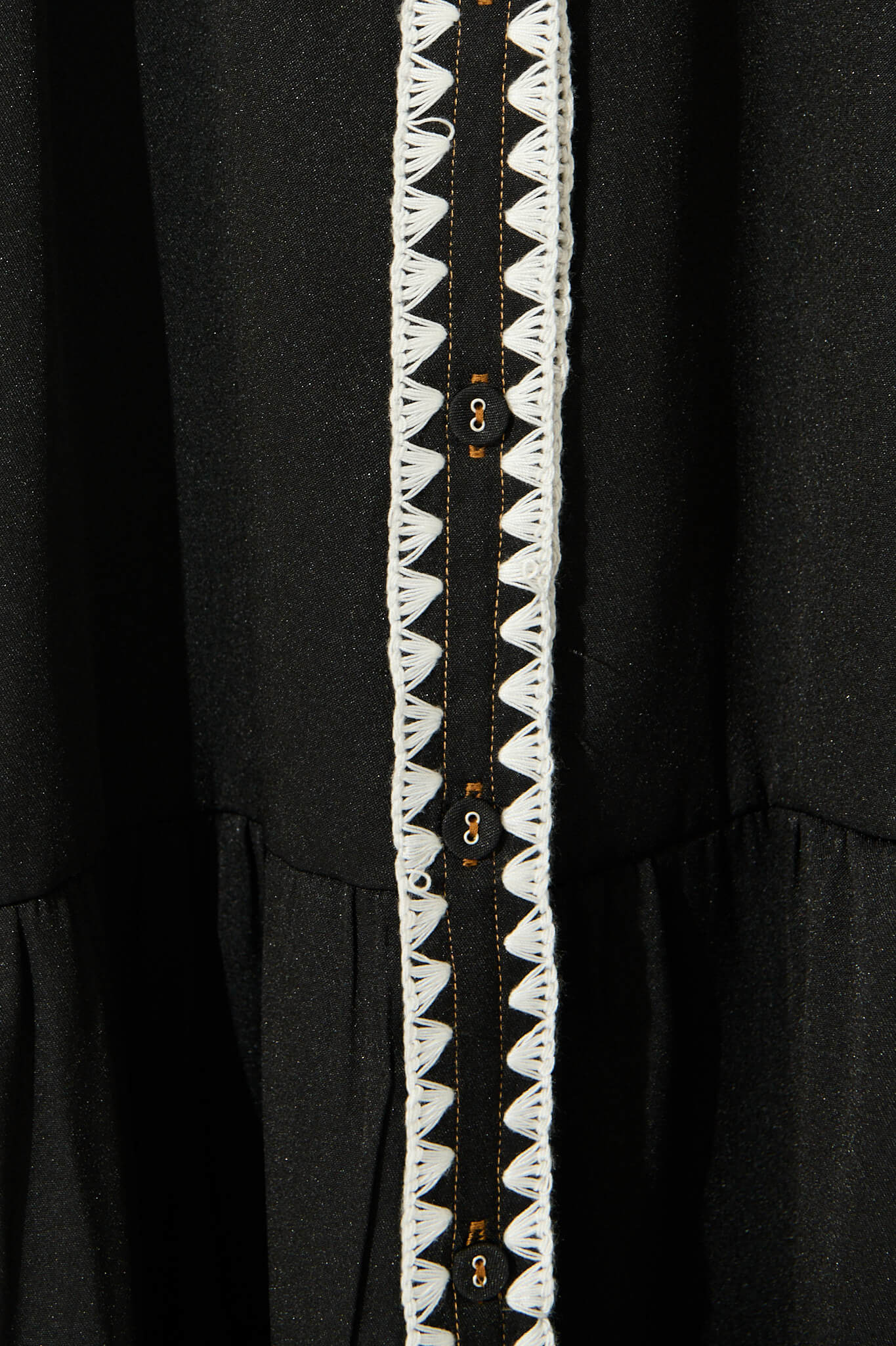 Aurora Midi Shirt Dress In Black With White Contrast Stitch