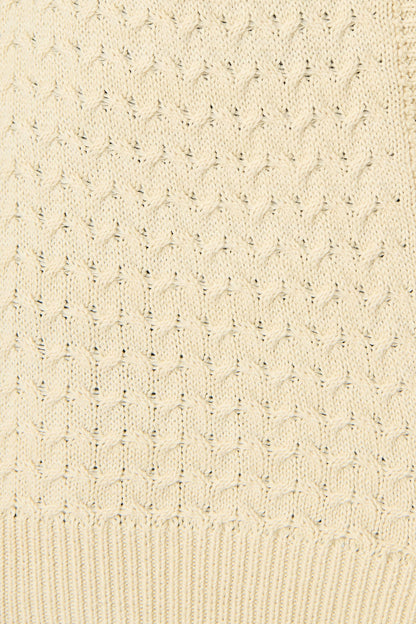 Jenisha Knit Cardigan in Beige Cotton Blend