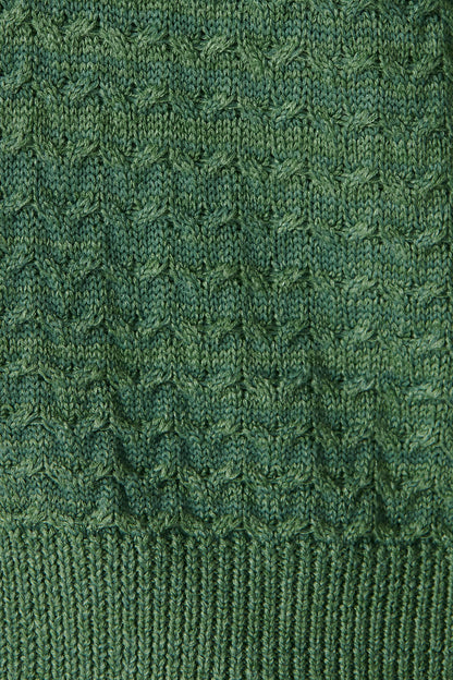 Jenisha Knit Cardigan in Green Cotton Blend