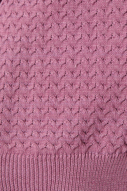 Jenisha Knit Cardigan in Lilac Cotton Blend