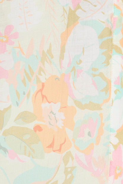 Aeryn Shirt In White with Pastel Multi Floral